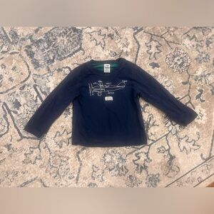 Janie and Jack Dark Blue Airplane Reversible Long Sleeve Tee - 2T